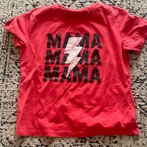 Red soft cotton mama baseball Tshirt